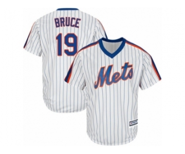 Men's Majestic New York Mets #19 Jay Bruce Replica White Alternate Cool Base MLB Jersey