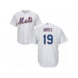 Men's Majestic New York Mets #19 Jay Bruce Replica White Home Cool Base MLB Jersey