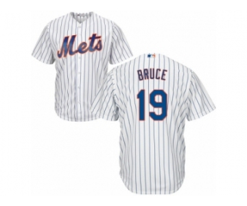 Men's Majestic New York Mets #19 Jay Bruce Replica White Home Cool Base MLB Jersey