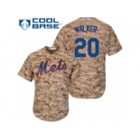 Men's Majestic New York Mets #20 Neil Walker Authentic Camo Alternate Cool Base MLB Jersey