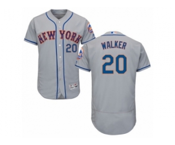 Men's Majestic New York Mets #20 Neil Walker Grey Flexbase Authentic Collection MLB Jersey