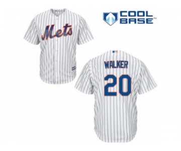 Men's Majestic New York Mets #20 Neil Walker Replica White Home Cool Base MLB Jersey