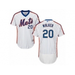 Men's Majestic New York Mets #20 Neil Walker White Royal Flexbase Authentic Collection MLB Jersey