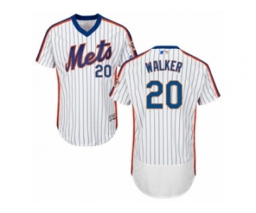 Men's Majestic New York Mets #20 Neil Walker White Royal Flexbase Authentic Collection MLB Jersey