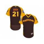 Men's Majestic New York Mets #21 Lucas Duda Brown 2016 All-Star National League BP Authentic Collection Flex Base MLB Jersey