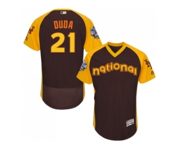 Men's Majestic New York Mets #21 Lucas Duda Brown 2016 All-Star National League BP Authentic Collection Flex Base MLB Jersey