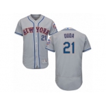 Men's Majestic New York Mets #21 Lucas Duda Grey Flexbase Authentic Collection MLB Jersey