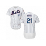 Men's Majestic New York Mets #21 Lucas Duda White Flexbase Authentic Collection MLB Jersey