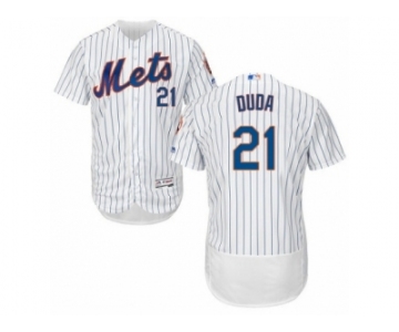 Men's Majestic New York Mets #21 Lucas Duda White Flexbase Authentic Collection MLB Jersey