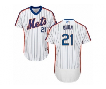 Men's Majestic New York Mets #21 Lucas Duda White Royal Flexbase Authentic Collection MLB Jersey