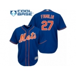 Men's Majestic New York Mets #27 Jeurys Familia Authentic Royal Blue Alternate Home Cool Base MLB Jersey