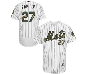 Men's Majestic New York Mets #27 Jeurys Familia Authentic White 2016 Memorial Day Fashion Flex Base MLB Jersey