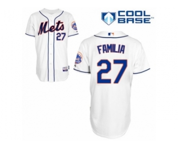 Men's Majestic New York Mets #27 Jeurys Familia Authentic White Alternate Cool Base MLB Jersey