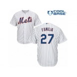 Men's Majestic New York Mets #27 Jeurys Familia Authentic White Home Cool Base MLB Jersey