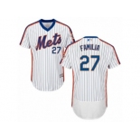 Men's Majestic New York Mets #27 Jeurys Familia White Royal Flexbase Authentic Collection MLB Jersey