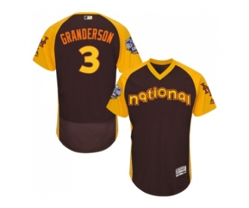 Men's Majestic New York Mets #3 Curtis Granderson Brown 2016 All-Star National League BP Authentic Collection Flex Base MLB Jersey