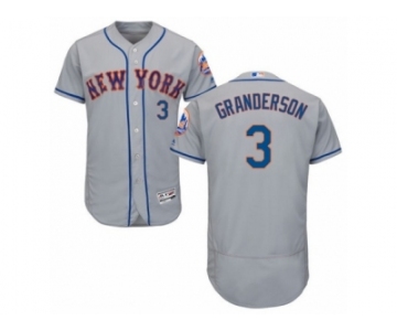 Men's Majestic New York Mets #3 Curtis Granderson Grey Flexbase Authentic Collection MLB Jersey