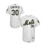 Men's Majestic New York Mets #30 Michael Conforto Authentic White 2016 Memorial Day Fashion Flex Base MLB Jersey