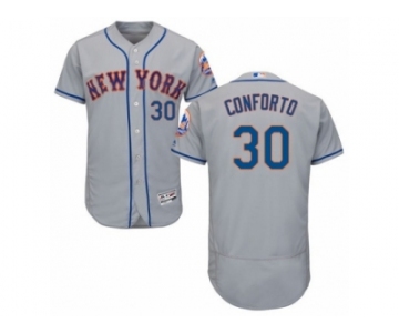 Men's Majestic New York Mets #30 Michael Conforto Grey Flexbase Authentic Collection MLB Jersey