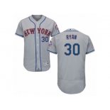 Men's Majestic New York Mets #30 Nolan Ryan Grey Flexbase Authentic Collection MLB Jersey