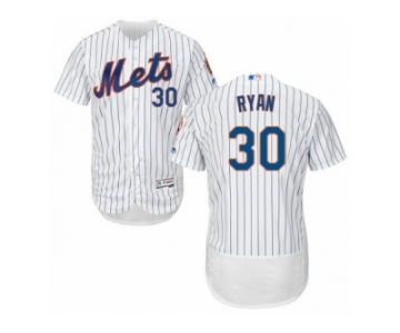 Men's Majestic New York Mets #30 Nolan Ryan White Flexbase Authentic Collection MLB Jersey