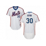 Men's Majestic New York Mets #30 Nolan Ryan White Royal Flexbase Authentic Collection MLB Jersey