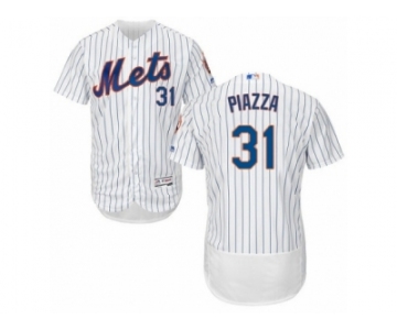 Men's Majestic New York Mets #31 Mike Piazza White Flexbase Authentic Collection MLB Jersey