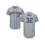 Men's Majestic New York Mets #32 Steven Matz Grey Flexbase Authentic Collection MLB Jersey