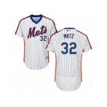 Men's Majestic New York Mets #32 Steven Matz White Royal Flexbase Authentic Collection MLB Jersey