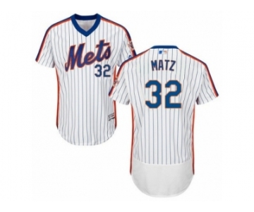 Men's Majestic New York Mets #32 Steven Matz White Royal Flexbase Authentic Collection MLB Jersey