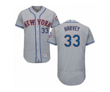 Men's Majestic New York Mets #33 Matt Harvey Grey Flexbase Authentic Collection MLB Jersey