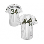 Men's Majestic New York Mets #34 Noah Syndergaard Authentic White 2016 Memorial Day Fashion Flex Base MLB Jersey