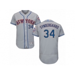 Men's Majestic New York Mets #34 Noah Syndergaard Grey Flexbase Authentic Collection MLB Jersey