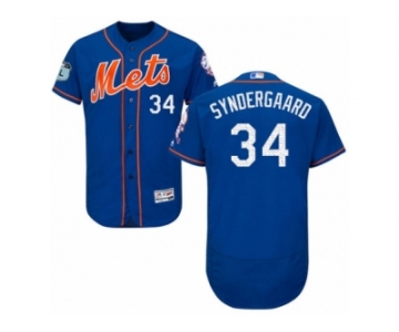 Men's Majestic New York Mets #34 Noah Syndergaard Royal Blue 2017 Spring Training Authentic Collection Flex Base MLB Jersey