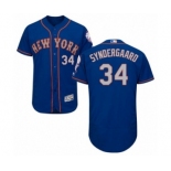 Men's Majestic New York Mets #34 Noah Syndergaard Royal Gray Flexbase Authentic Collection MLB Jersey