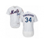 Men's Majestic New York Mets #34 Noah Syndergaard White Flexbase Authentic Collection MLB Jersey