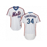 Men's Majestic New York Mets #34 Noah Syndergaard White Royal Flexbase Authentic Collection MLB Jersey