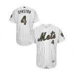 Men's Majestic New York Mets #4 Lenny Dykstra Authentic White 2016 Memorial Day Fashion Flex Base MLB Jersey