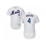 Men's Majestic New York Mets #4 Lenny Dykstra White Flexbase Authentic Collection MLB Jersey