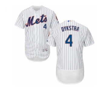 Men's Majestic New York Mets #4 Lenny Dykstra White Flexbase Authentic Collection MLB Jersey