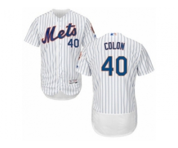 Men's Majestic New York Mets #40 Bartolo Colon White Flexbase Authentic Collection MLB Jersey