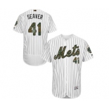 Men's Majestic New York Mets #41 Tom Seaver Authentic White 2016 Memorial Day Fashion Flex Base MLB Jersey