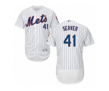 Men's Majestic New York Mets #41 Tom Seaver White Flexbase Authentic Collection MLB Jersey