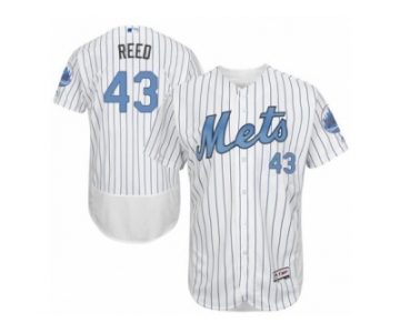 Men's Majestic New York Mets #43 Addison Reed Authentic White 2016 Father's Day Fashion Flex Base MLB Jersey