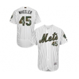 Men's Majestic New York Mets #45 Zack Wheeler Authentic White 2016 Memorial Day Fashion Flex Base MLB Jersey