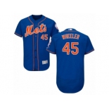 Men's Majestic New York Mets #45 Zack Wheeler Royal Blue Flexbase Authentic Collection MLB Jersey