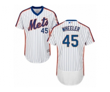 Men's Majestic New York Mets #45 Zack Wheeler White Royal Flexbase Authentic Collection MLB Jersey