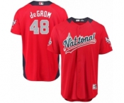 Men's Majestic New York Mets #48 Jacob deGrom Game Red National League 2018 MLB All-Star MLB Jersey