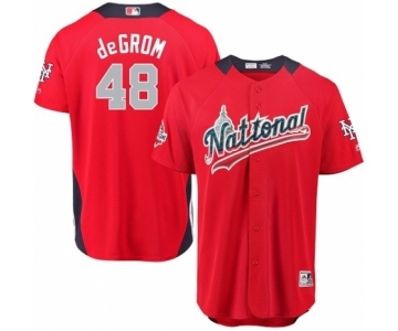 Men's Majestic New York Mets #48 Jacob deGrom Game Red National League 2018 MLB All-Star MLB Jersey