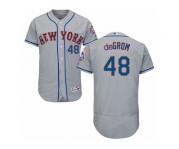 Men's Majestic New York Mets #48 Jacob deGrom Grey Flexbase Authentic Collection MLB Jersey